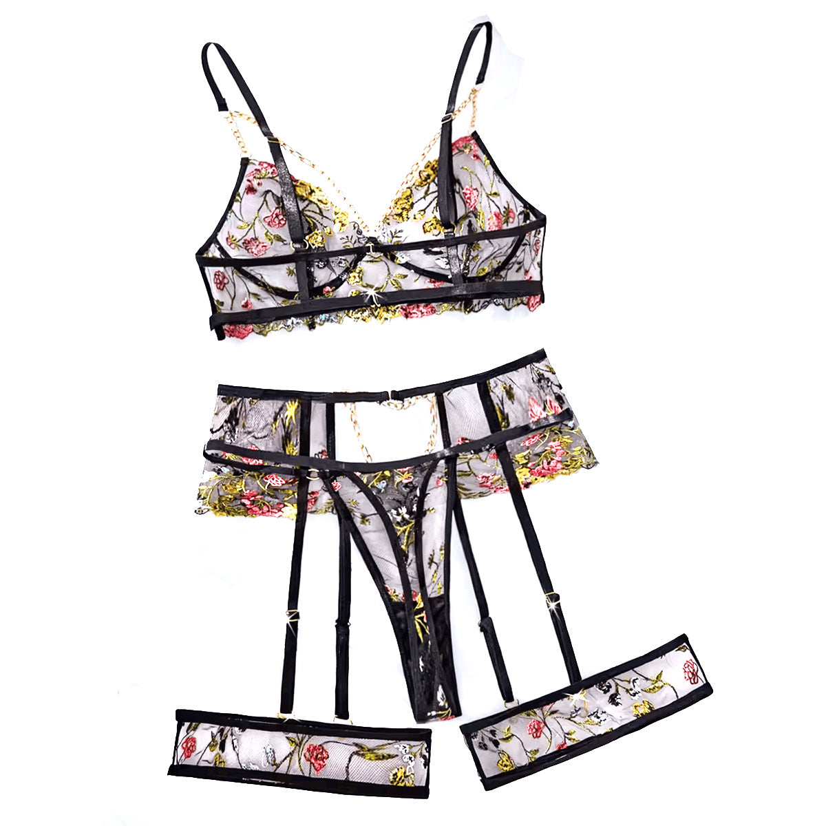 Floral Lace set sa zlatnim lancima