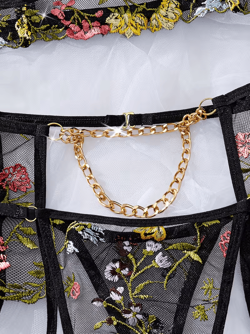 Floral Lace set sa zlatnim lancima