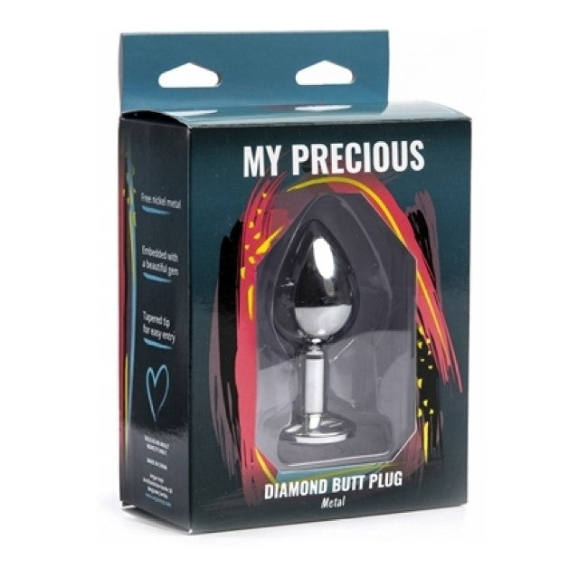 Anal butt plug metal silver M