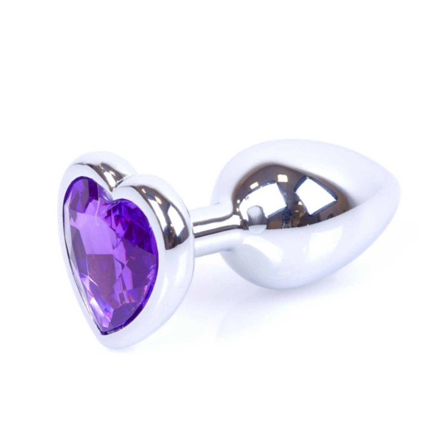 Plug Jewelry Silver Heart - Purple