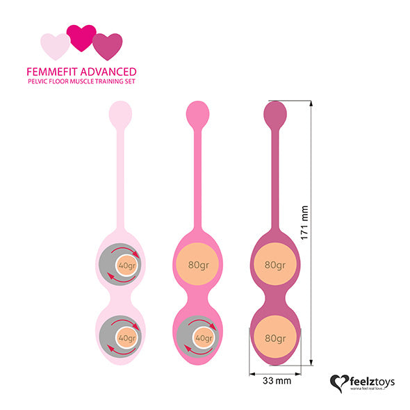 Tegovi za Kegelove vežbe FemmeFit (napredni set) - - Sensation Luxe