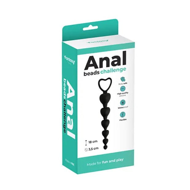 Silikonske analne kuglice – Srce crna