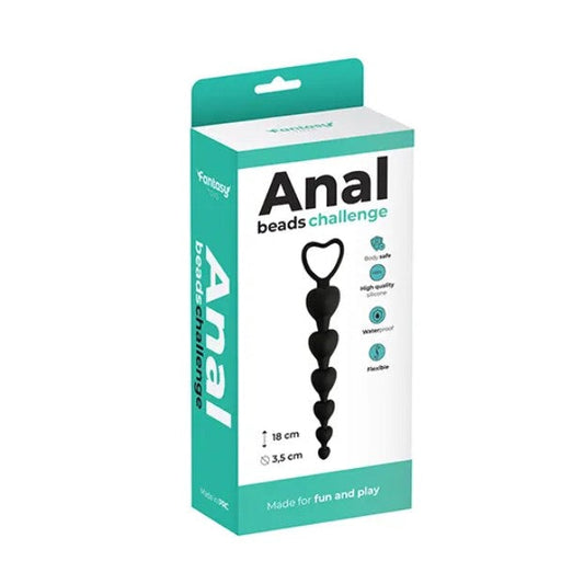 Silikonske analne kuglice – Srce crna