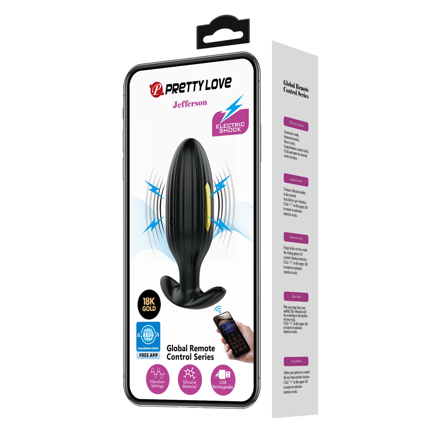 Luksuzni elektrostimulativni analni plug black