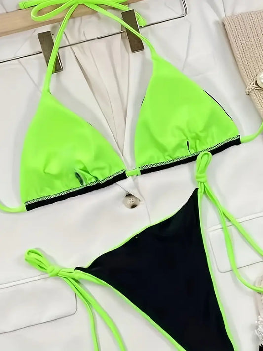 Bikini black green M