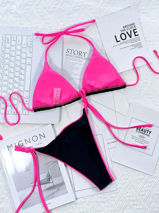 Bikini black pink M