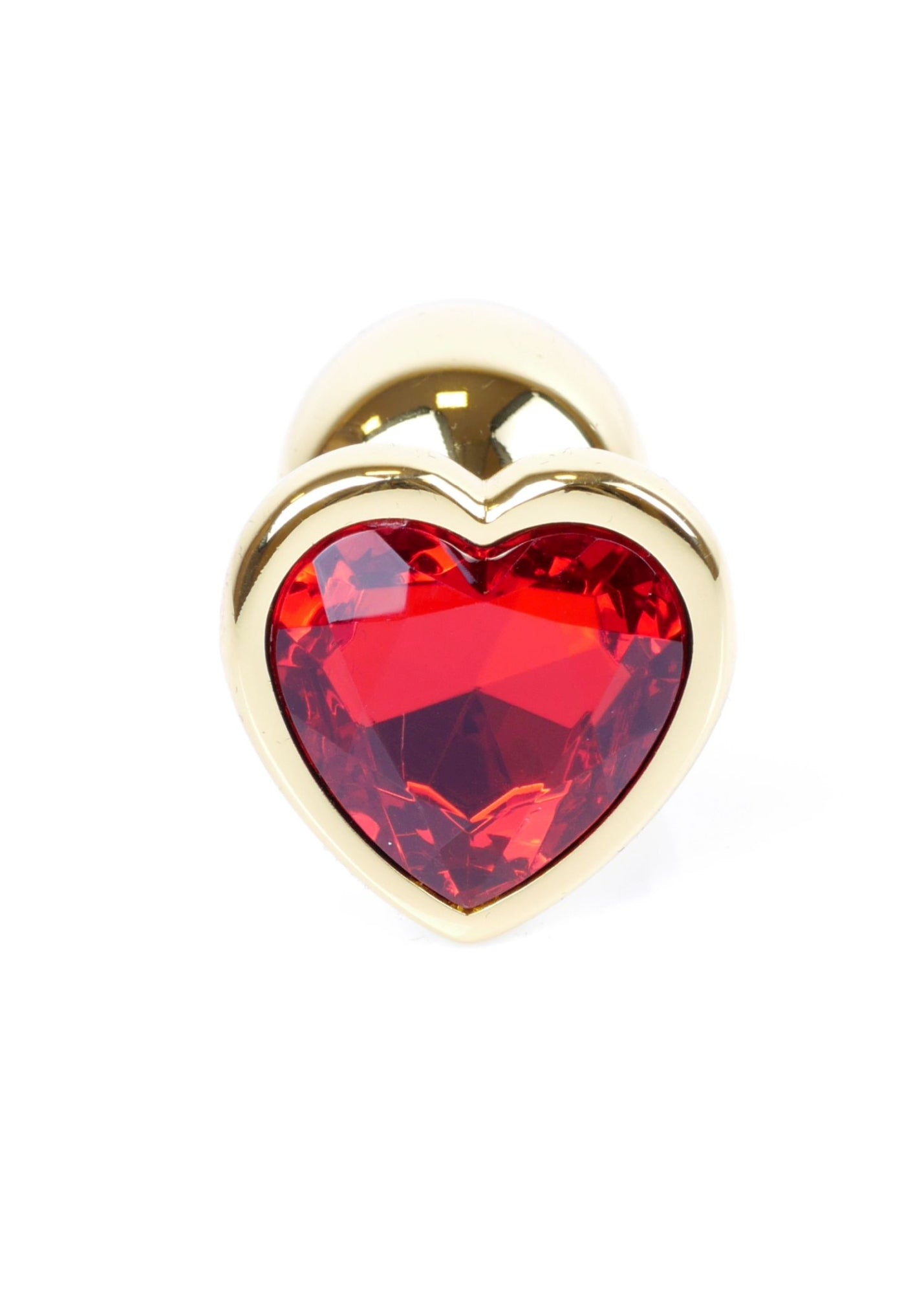 Plug Jewelry Gold Heart - Red