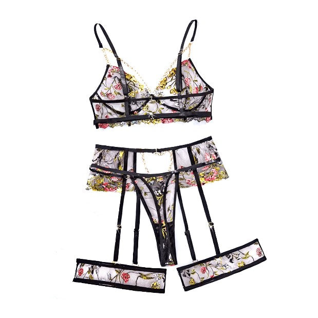 Floral Lace set sa zlatnim lancima