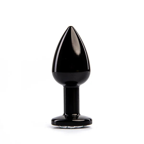 Anal butt plug metal crni S