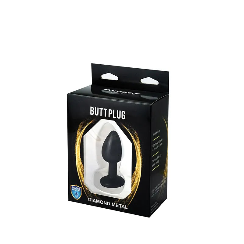 Anal butt plug metal crni S