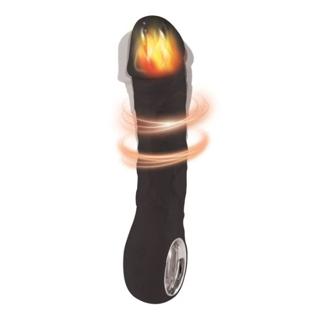 Silikonski vibrator sa grejanjem – Prometheus Black